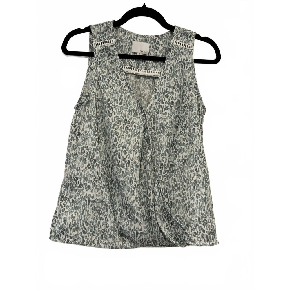 Women's Greylin sz S green/blue sleeveless blouse #966